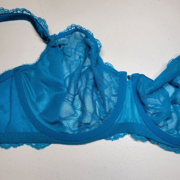 Victoria's Secret Unlined Demi Blue Lace Underwire Bra Women's 38D - Picture 15 of 16